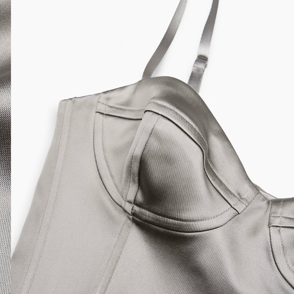 Aritzia Satin Corset Top - Gray - Picture 9 of 10